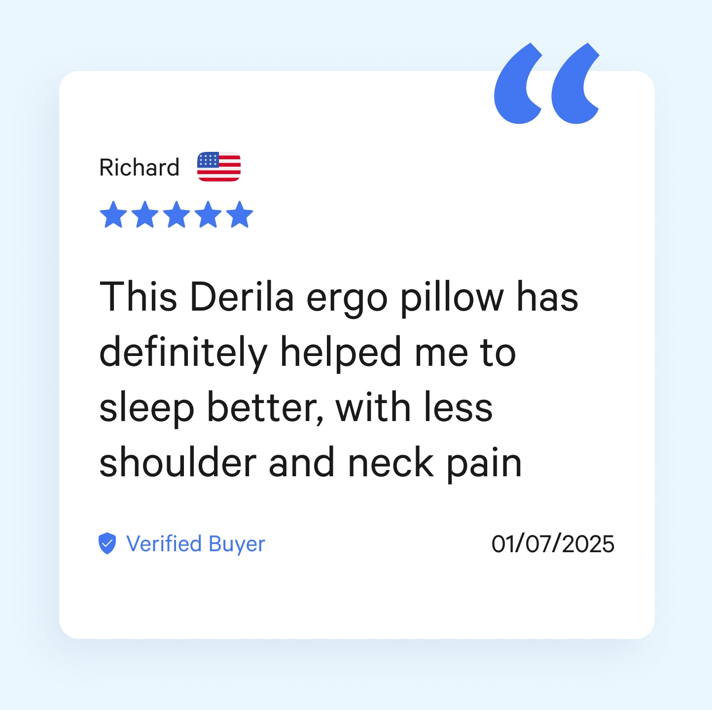 Neck Support Pillow, Premium Memory Foam - Derila Ergo